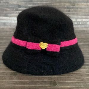 Betsey Johnson Wool Blend Cloche Hat With Bow